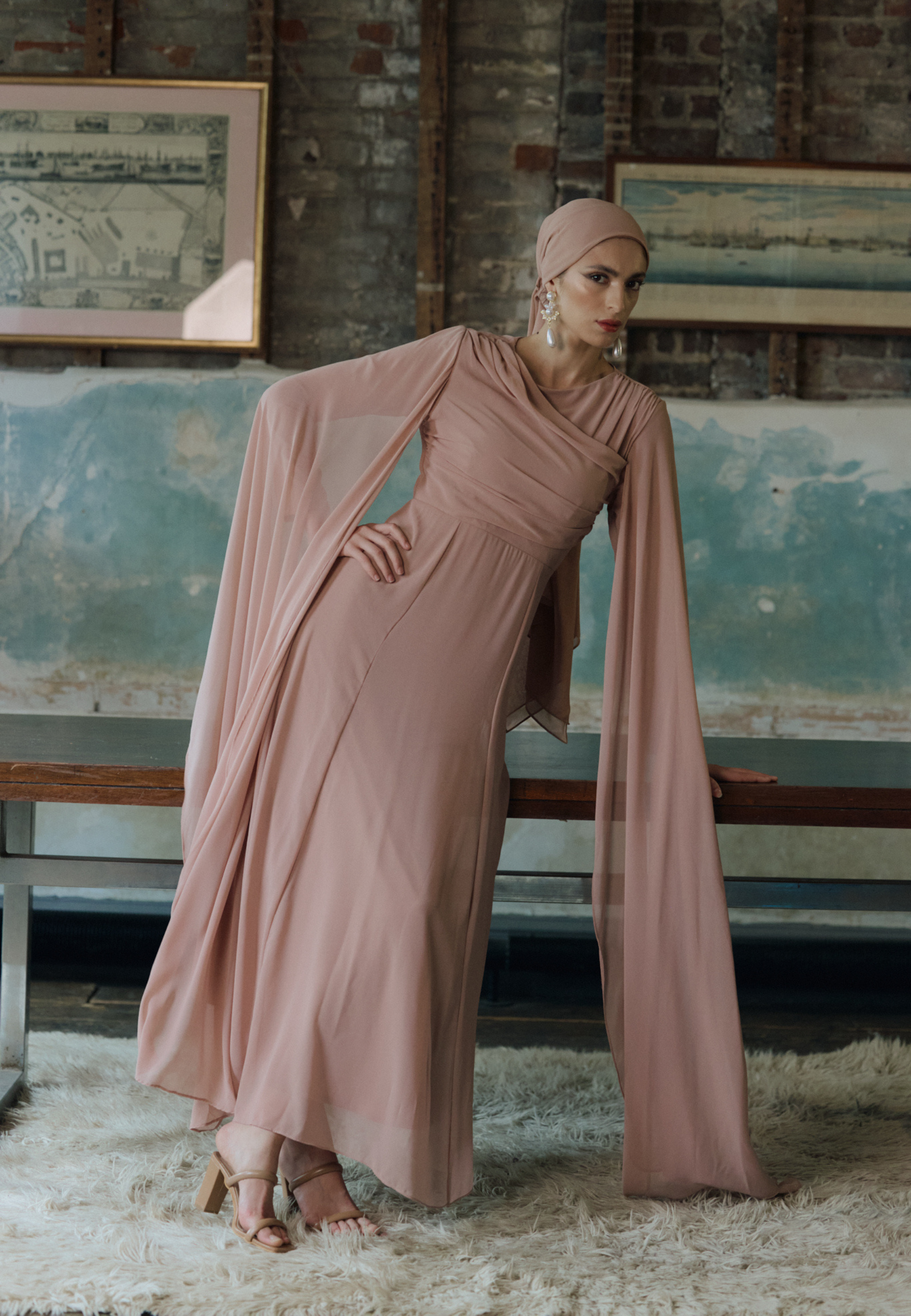 Mai Modest Chiffon Maxi Dress