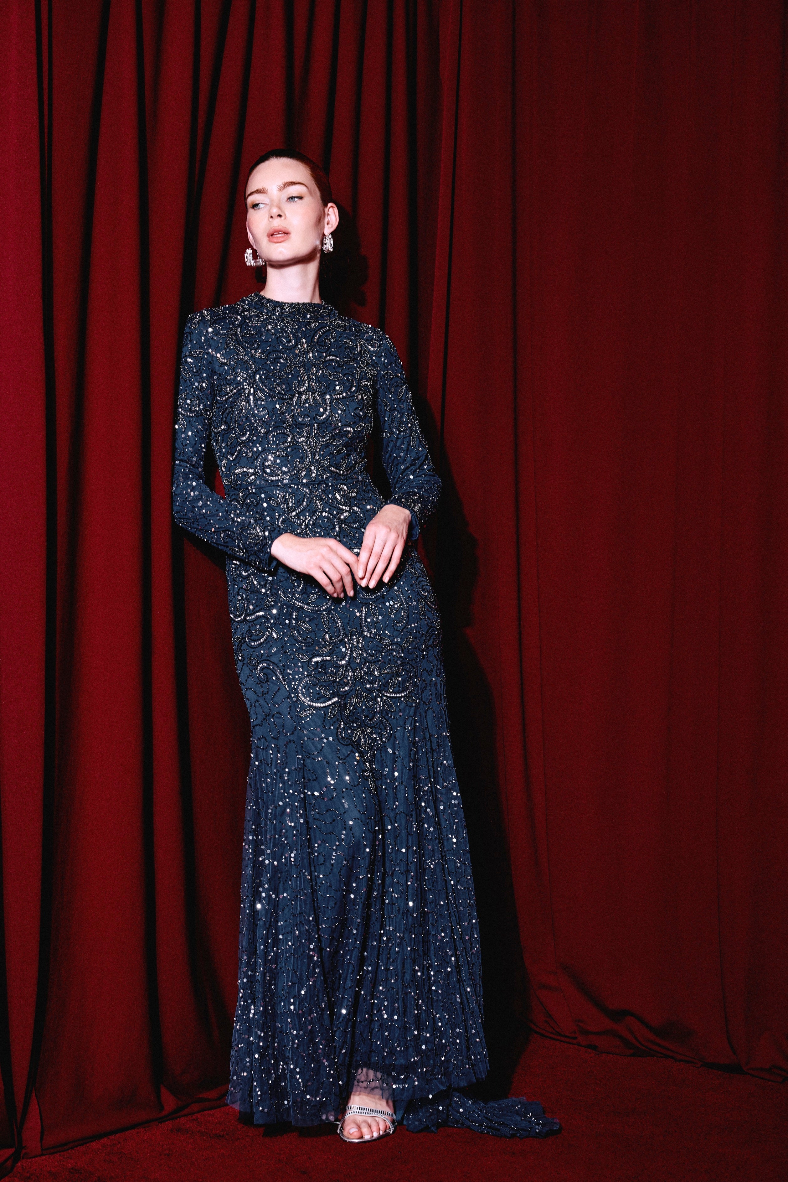Mandisa Modest Sequin Maxi Dress