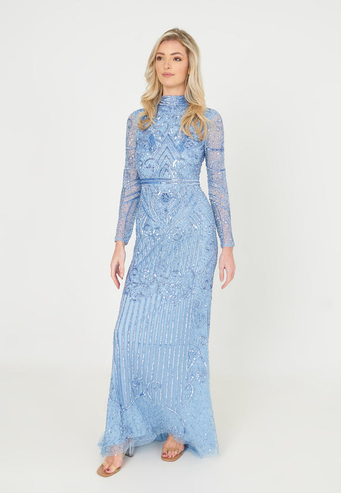 FARAH EMBELLISHED SEQUINS MAXI DRESS