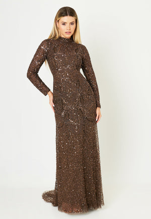 
                  
                    HANIA MODEST EMBELLISHED SEQUINS MAXI DRESS | MTZ240406
                  
                