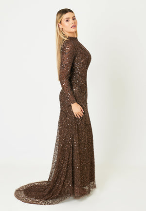 
                  
                    HANIA MODEST EMBELLISHED SEQUINS MAXI DRESS | MTZ240406
                  
                