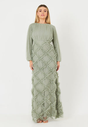 
                  
                    LAIBA TULLE MESH MODEST MAXI DRESS
                  
                