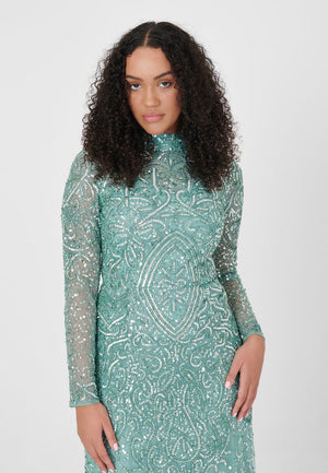 
                  
                    KHADIJA EMBELLISHED SEQUIN MAXI DRESS
                  
                