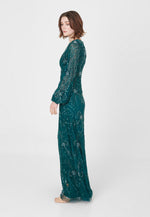 NABEELA EMBELLISHED SEQUIN MAXI DRESS