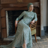 Senia  Modest Embellished Sequin Maxi Dress | MTZ250418