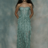 Janel Lace Frill Maxi Dress | BTZ25417