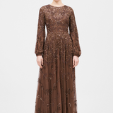 Erina Modest Embellished Sequin Maxi Dress | MTZ250313