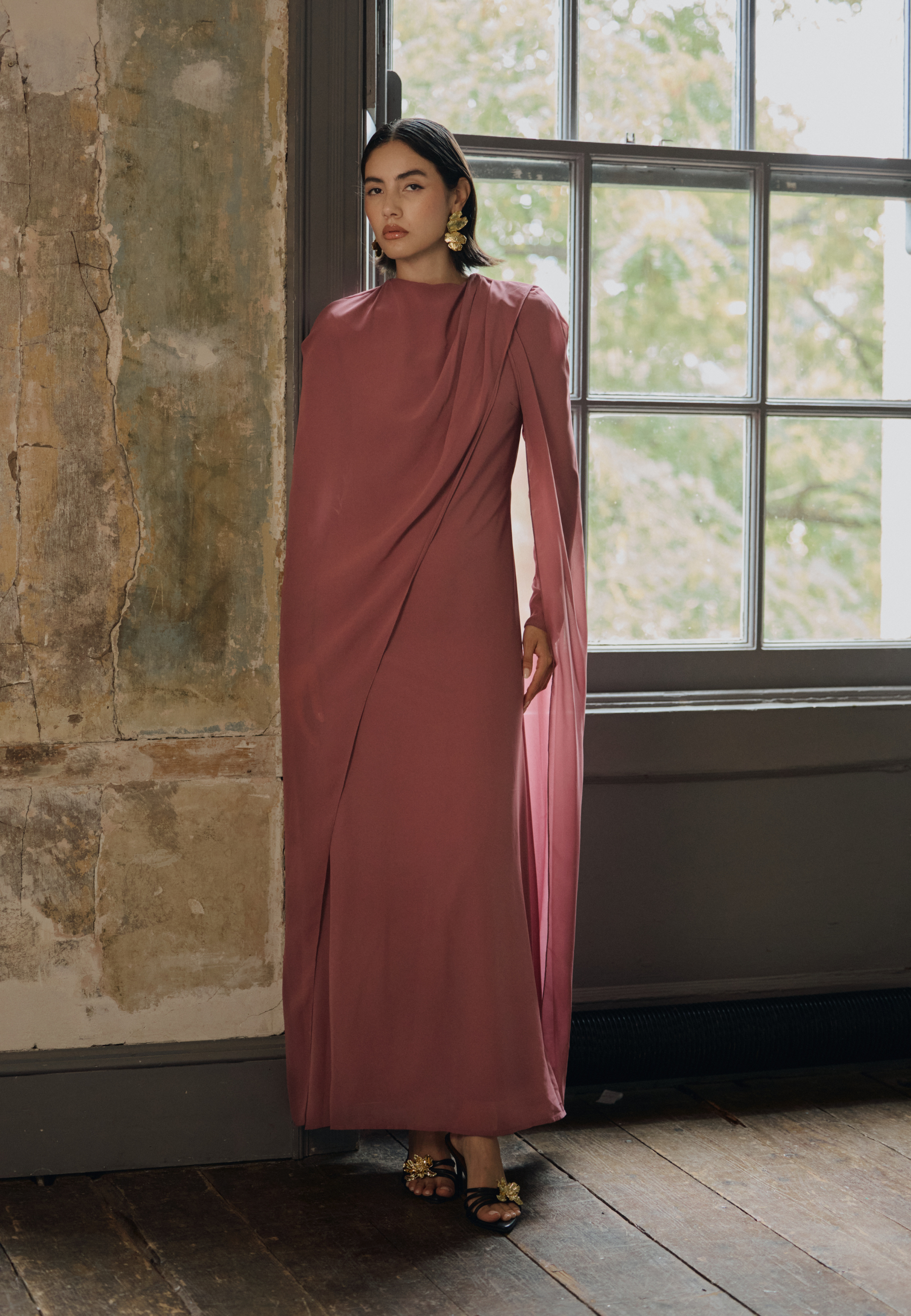 modest chiffon maxi dress Alizeh Button Front Chiffon Modest Long Maxi Dress - Dark Blue | Modest Muslim Dresses