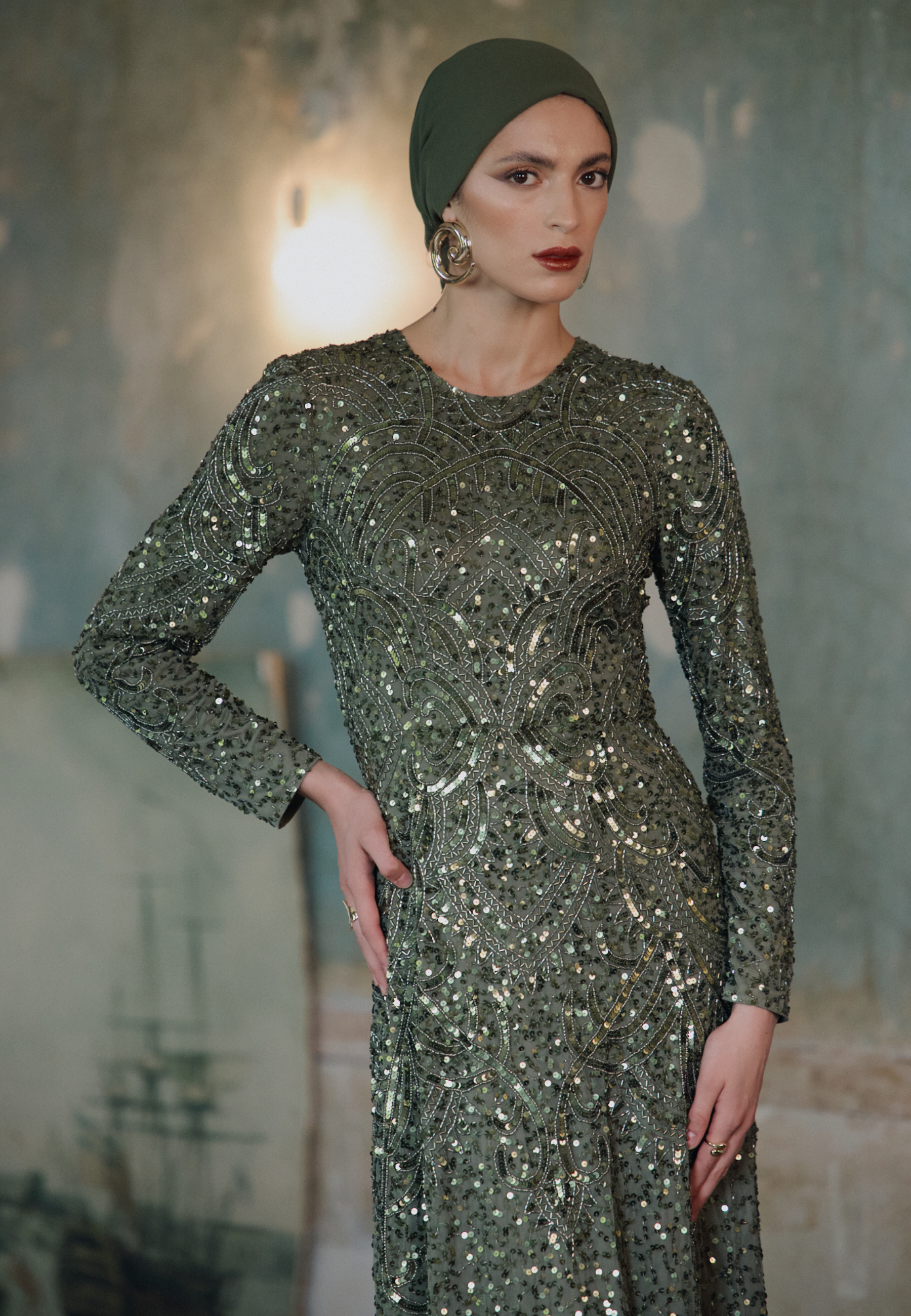 Derya Embellished Sequin Maxi Dress | MTZ250811