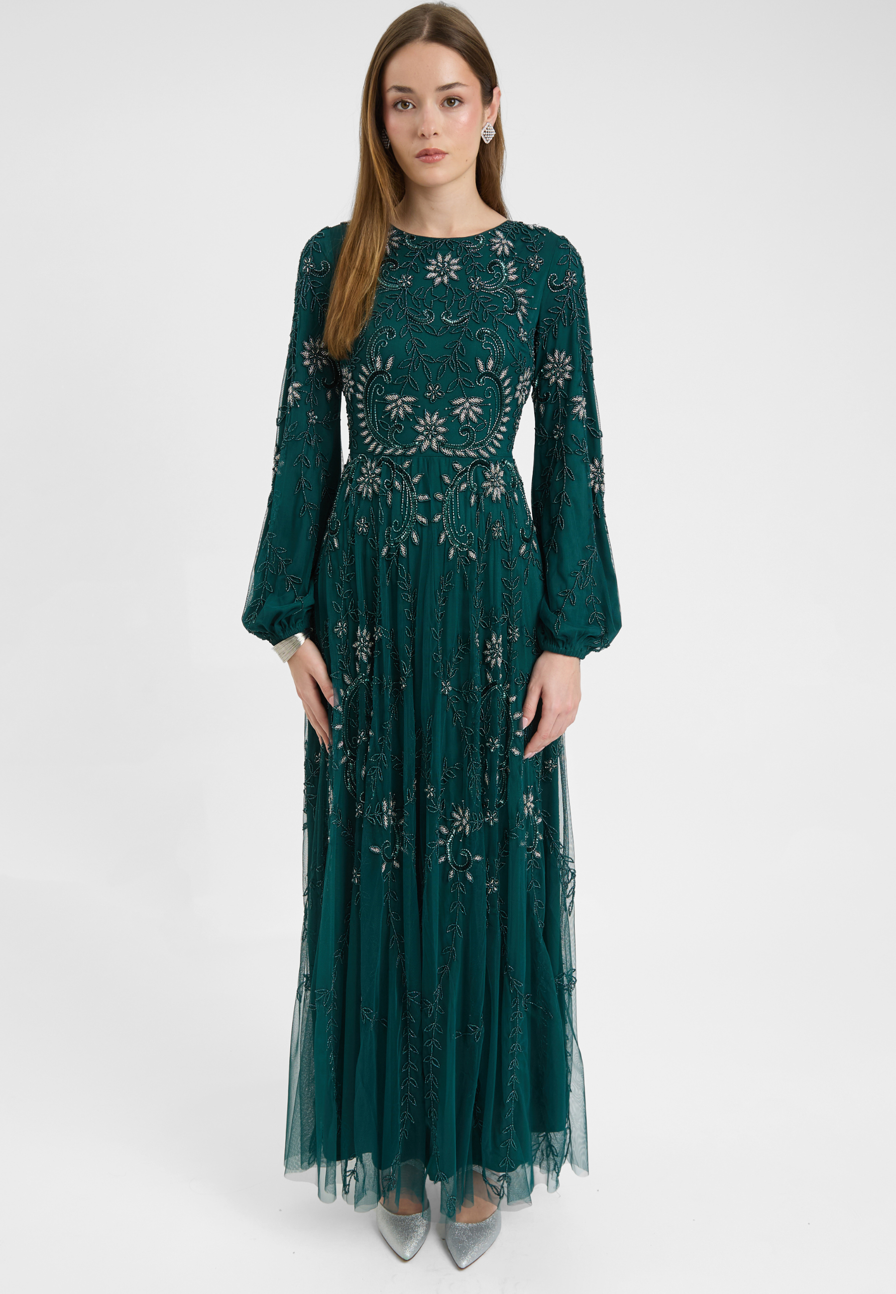 Rawa Modest Embellished Sequin Maxi Dress | MTZ250710