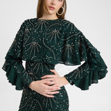 Elin Modest Embellished Sequin Maxi Dress | MTZ250406