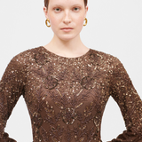 Erina Modest Embellished Sequin Maxi Dress | MTZ250313