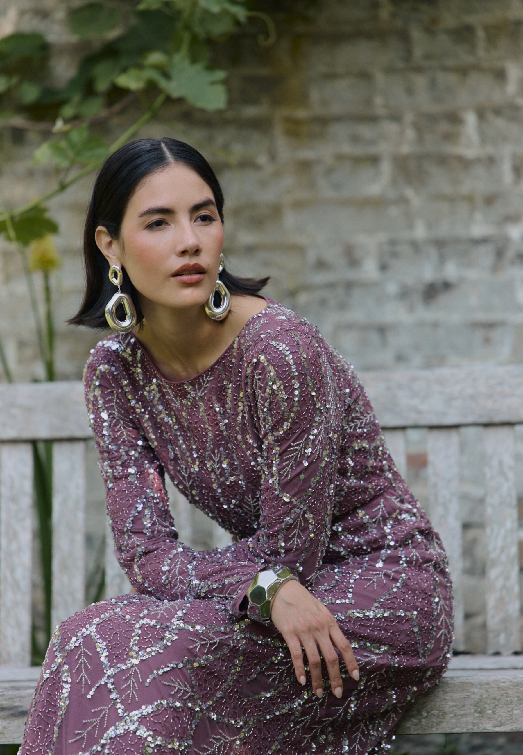 Sezen Embellished Sequin Maxi Dress | MTZ250812