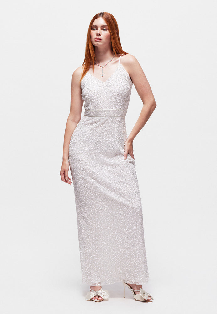 ALIYAH MODEST EMBELLISHED SEQUIN MAXI DRESS | MTAZ23207