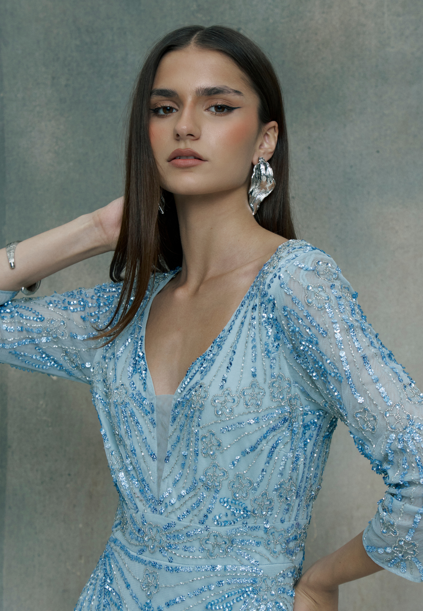 Ayris Embellished Sequin Maxi Dress | BTZ250713