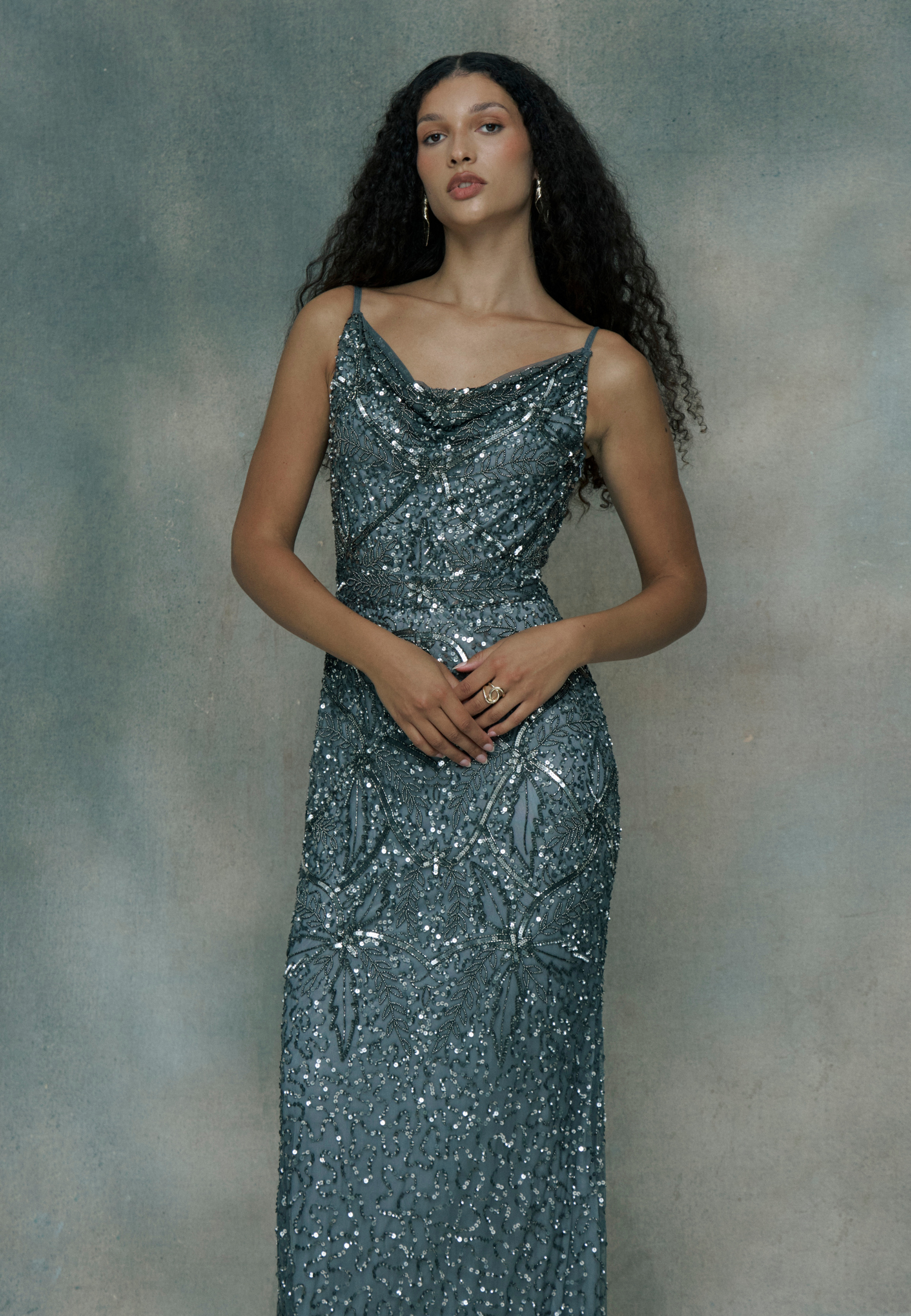 beauut sequin dress Senia Modest Embellished Sequin Maxi Dress