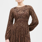 Erina Modest Embellished Sequin Maxi Dress | MTZ250313