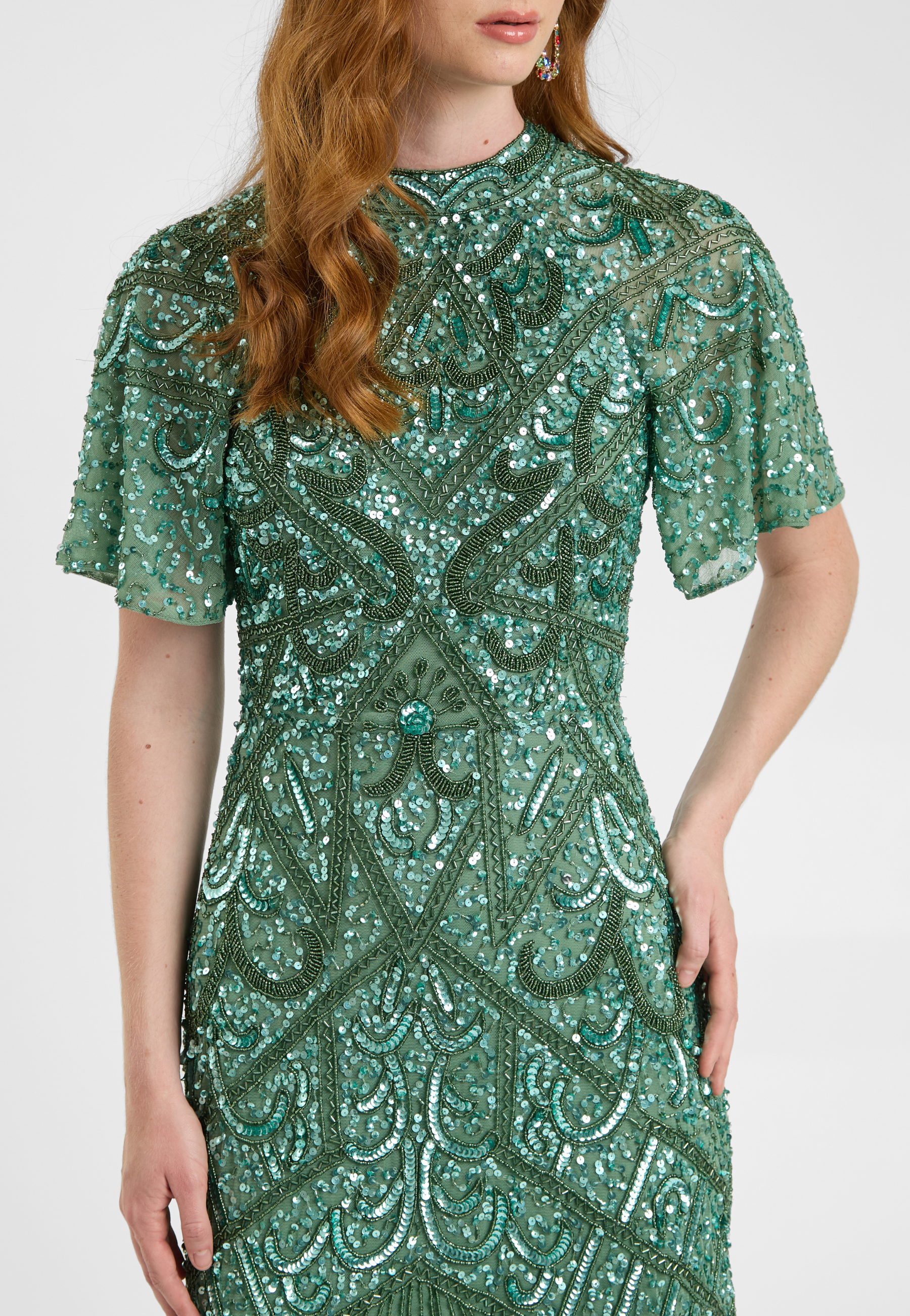 Carina Embellished Sequin Maxi Dress | BTZ250809