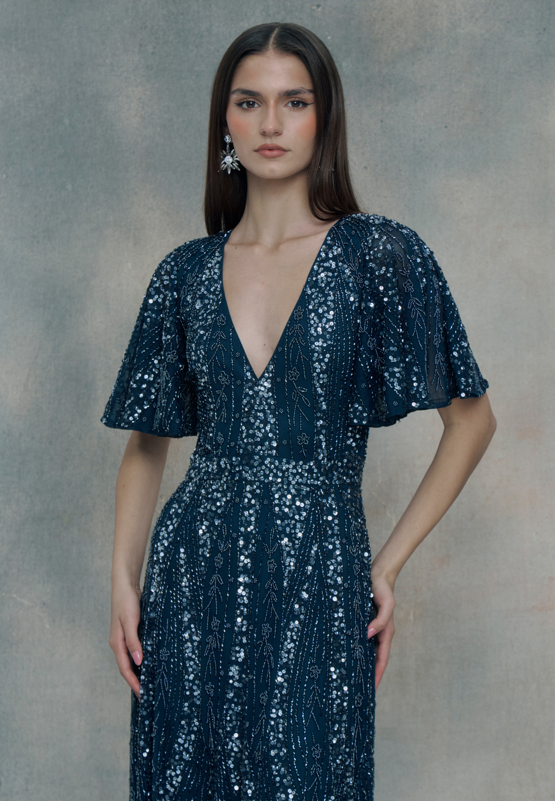 Lea Embellished Sequin Maxi Dress | BTZ250414