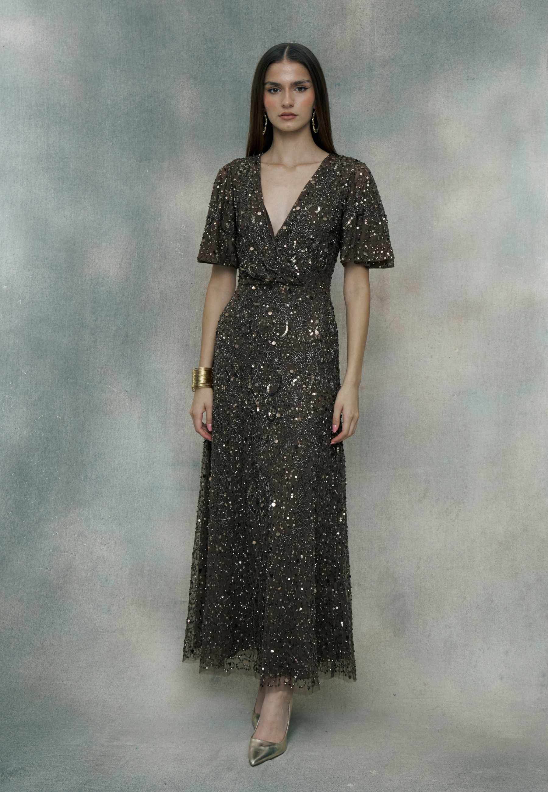 vylette sequin dress Vylette Black & Tan Snake Print & Lace Midi Slip Dress