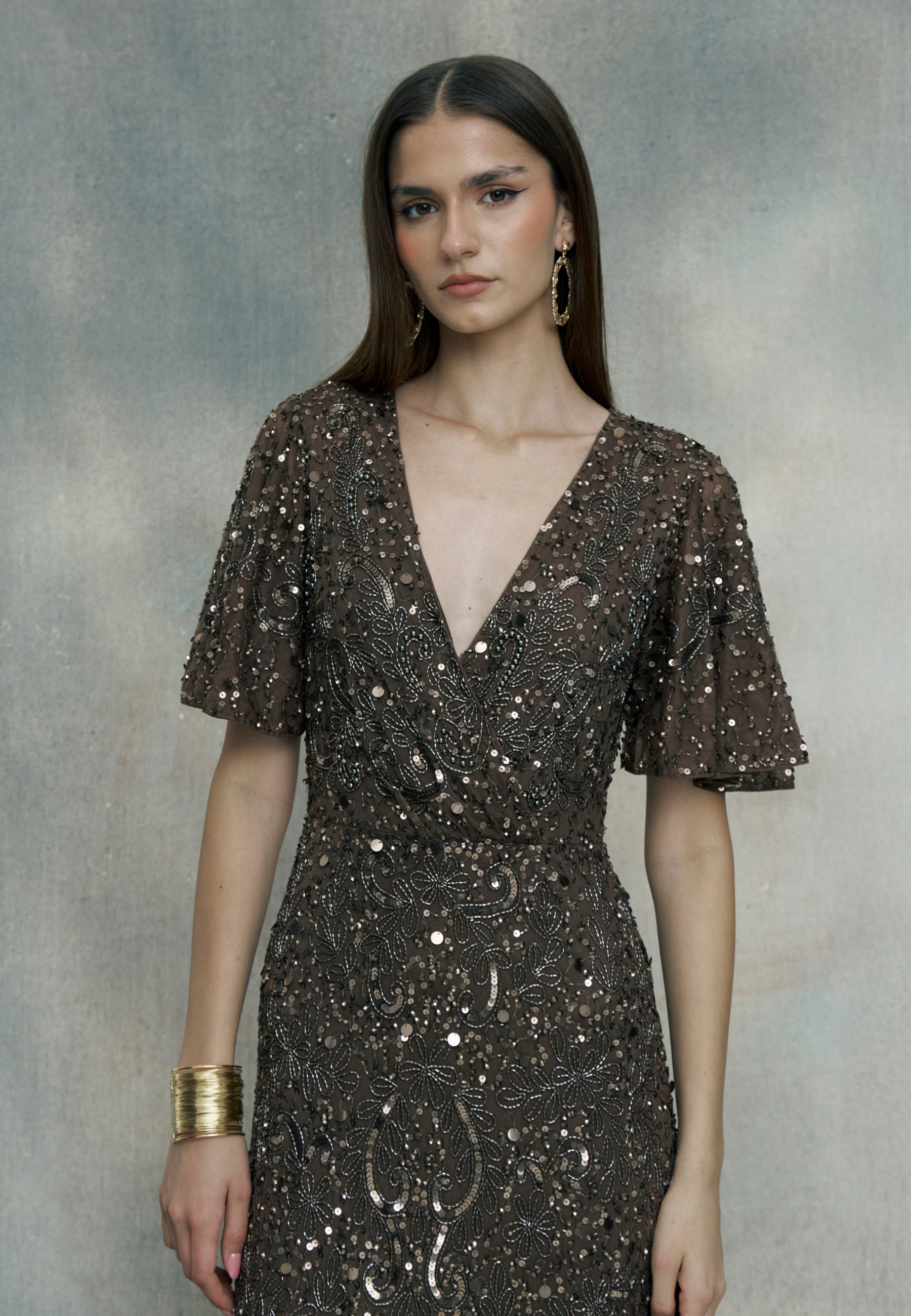 Valerie Embellished Sequin Maxi Dress | BTZ250716