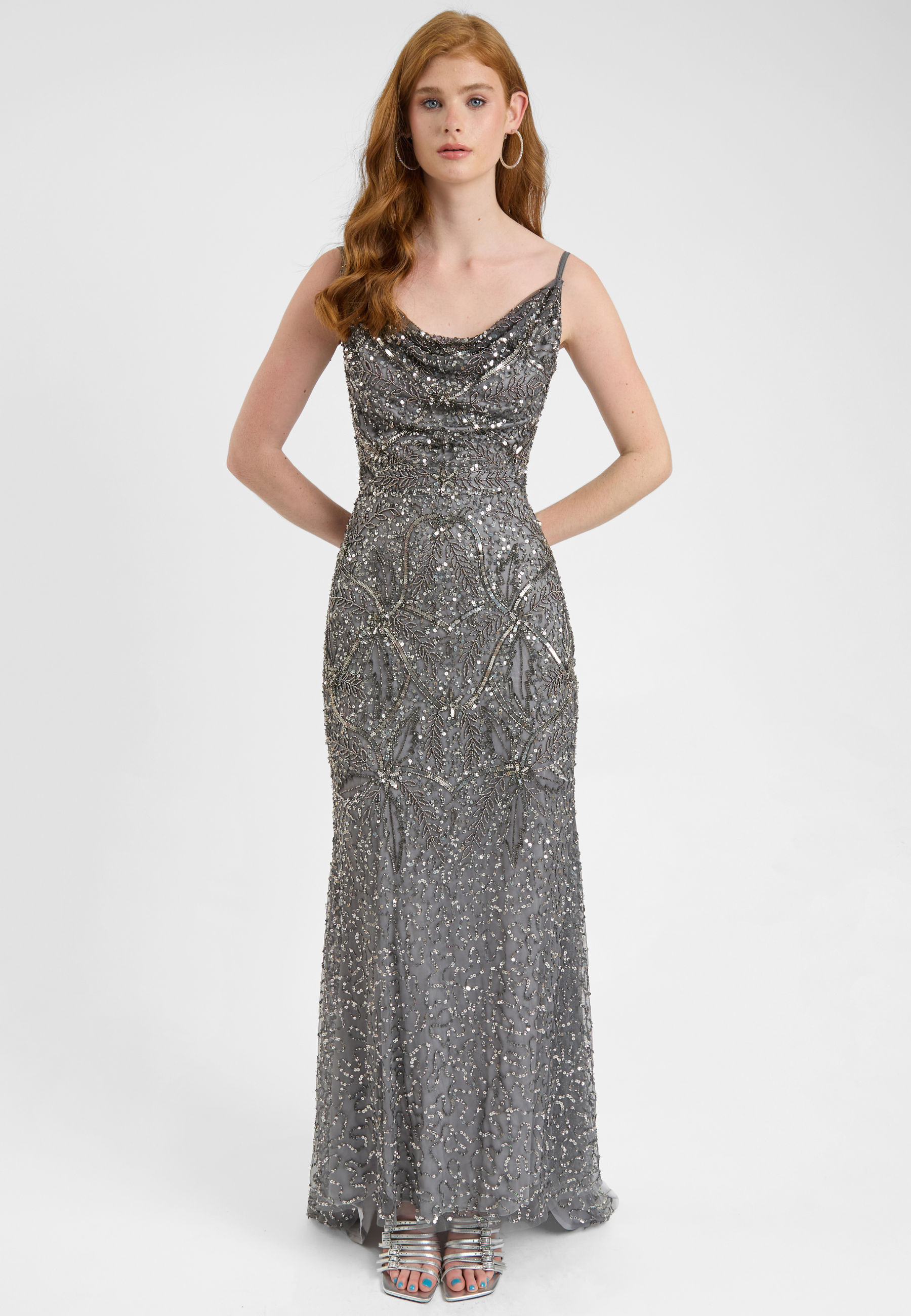 Lina Embellished Sequin Maxi Dress | BTZ250810
