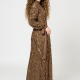 Nayal Modest Embellished Sequin Maxi Dress | MTZ250403