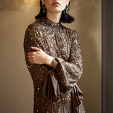 Nayal Modest Embellished Sequin Maxi Dress | MTZ250403