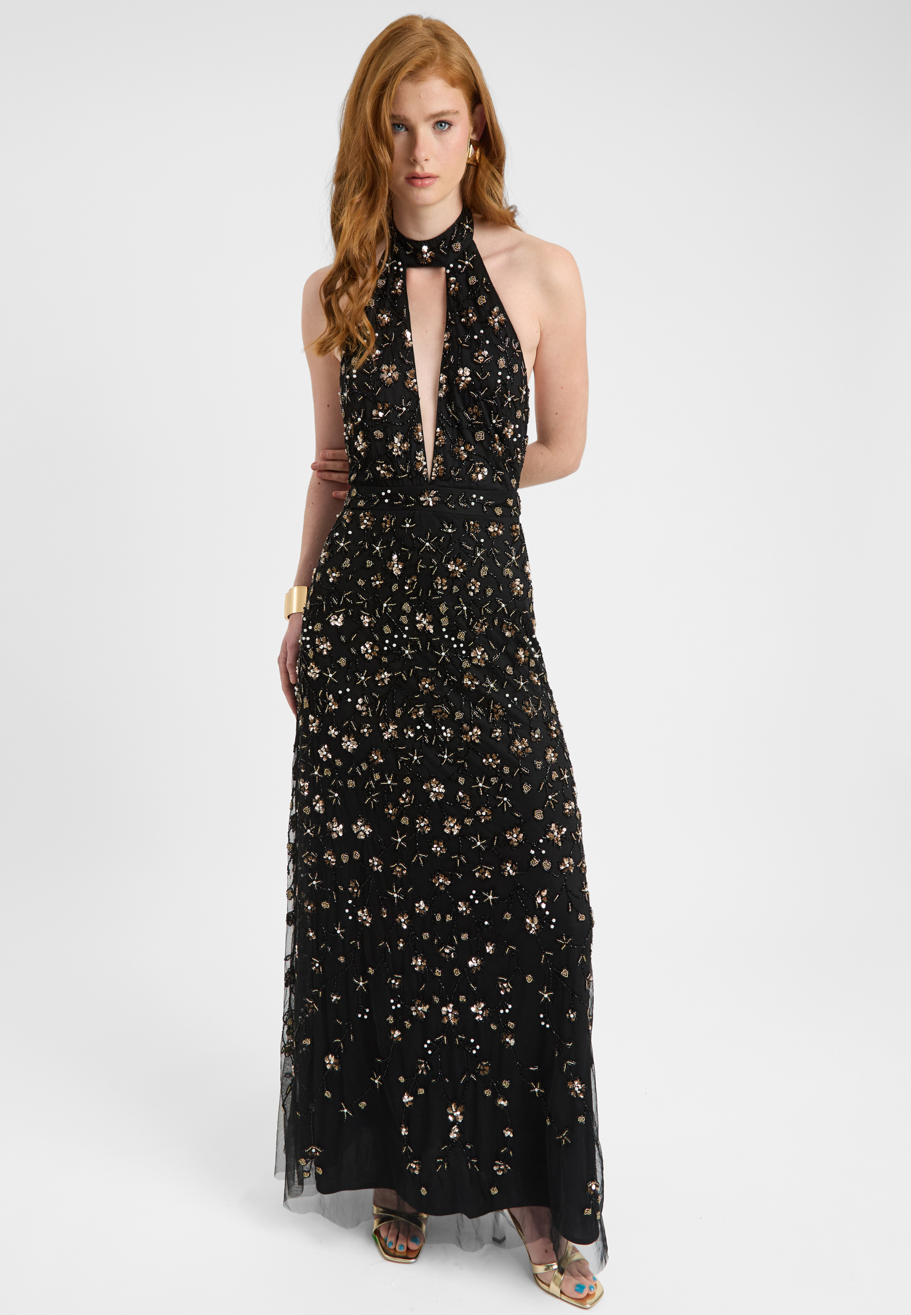 Shanelle Embellished Sequin Maxi Dress | BTZ250717
