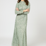 Senia  Modest Embellished Sequin Maxi Dress | MTZ250418