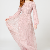 Elif Modest Embellished Sequin Maxi Dress | MTZ250315