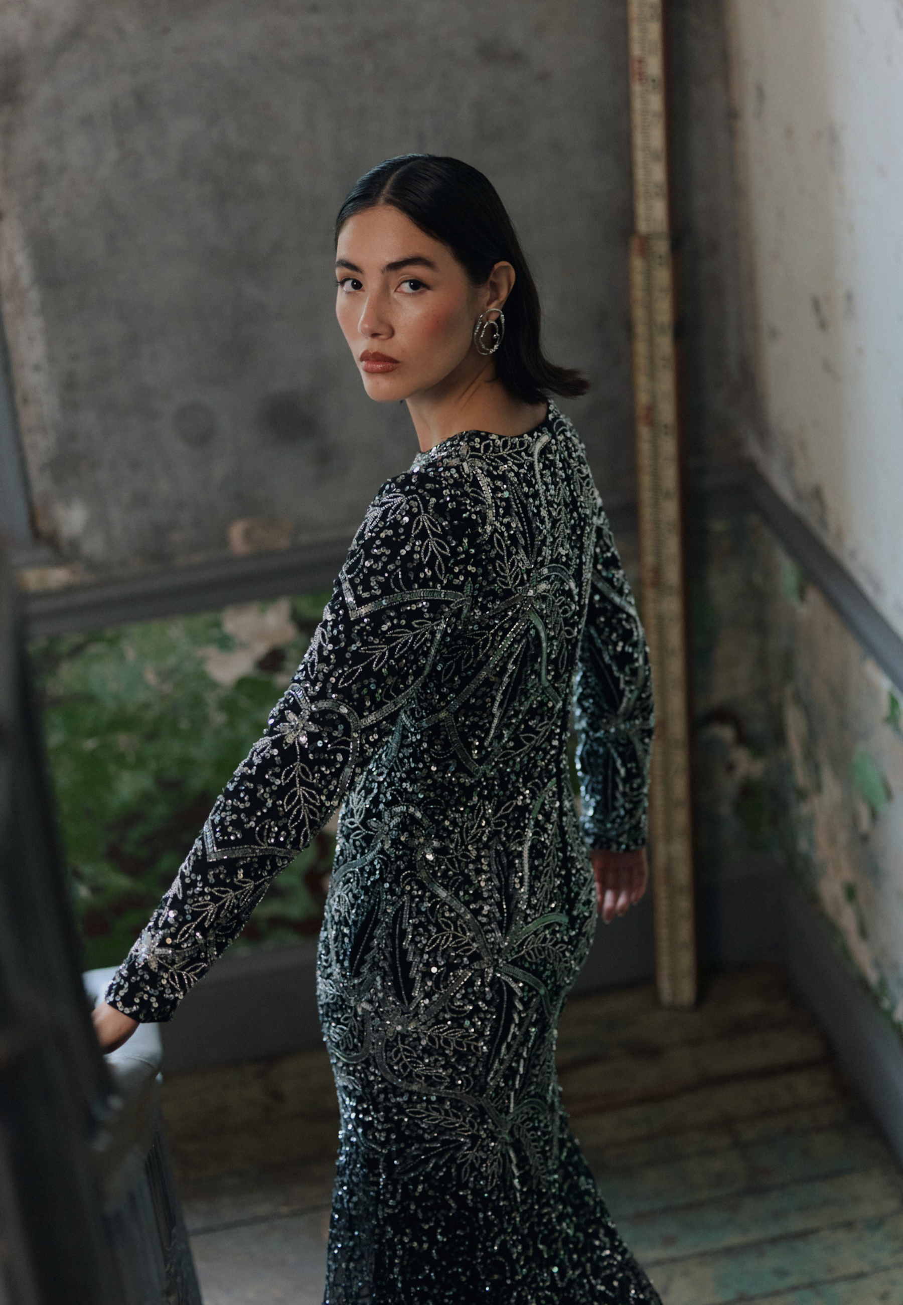 Azza Embellished Sequin Maxi Dress | MTZ250814