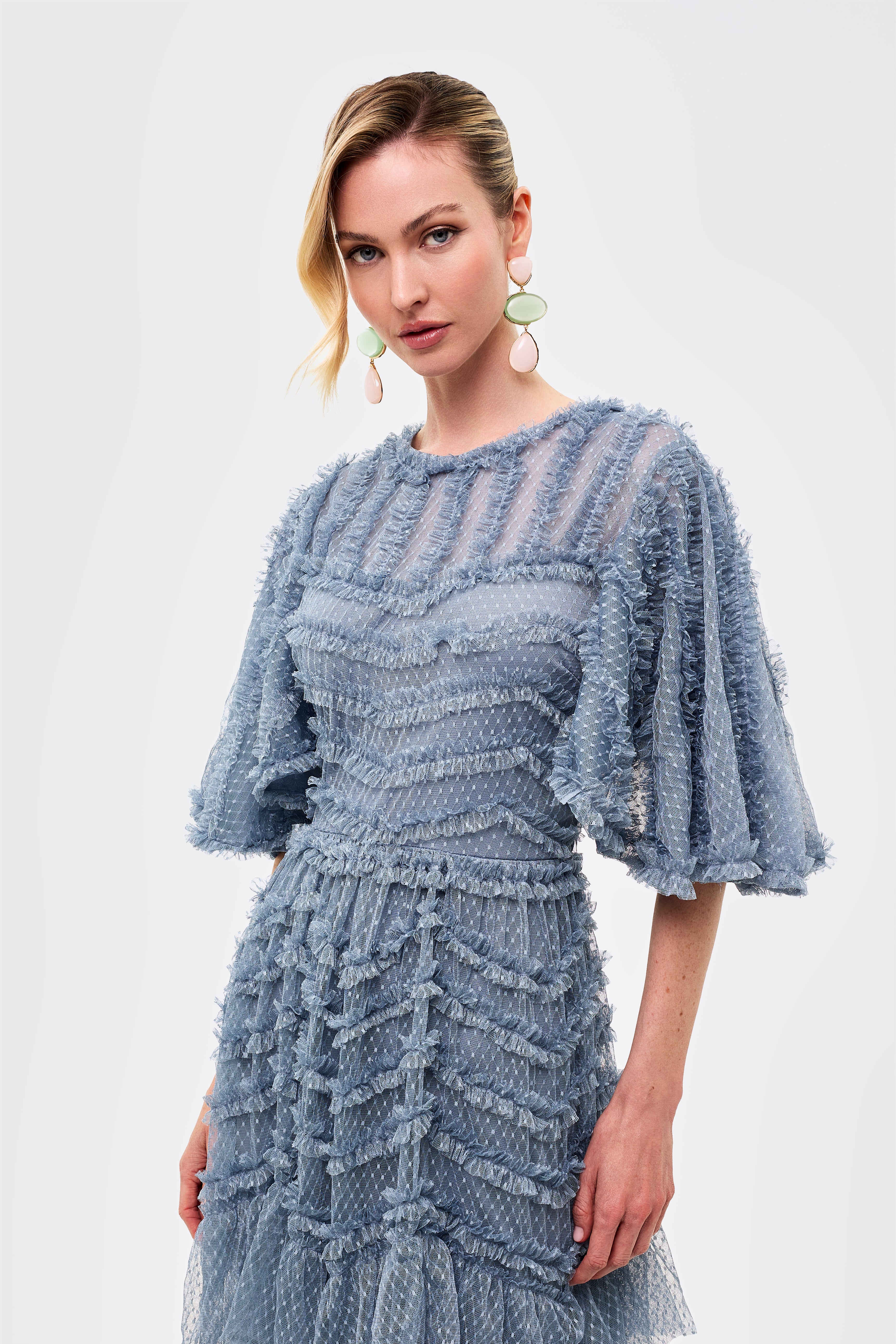 Julia Ruffle Maxi Dress | BTZ260103