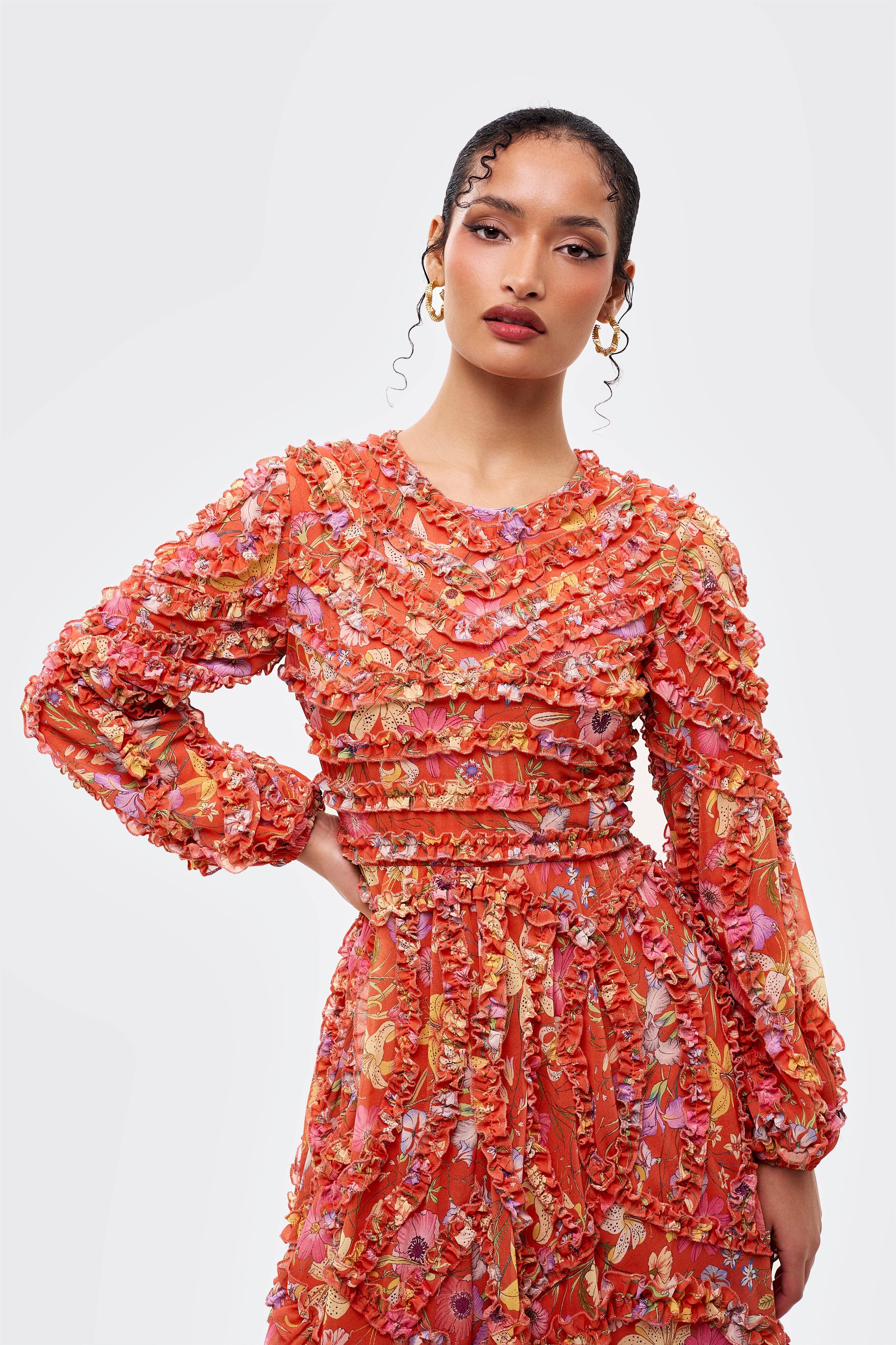 Soren Modest Ruffle Maxi Dress | MTZ260222