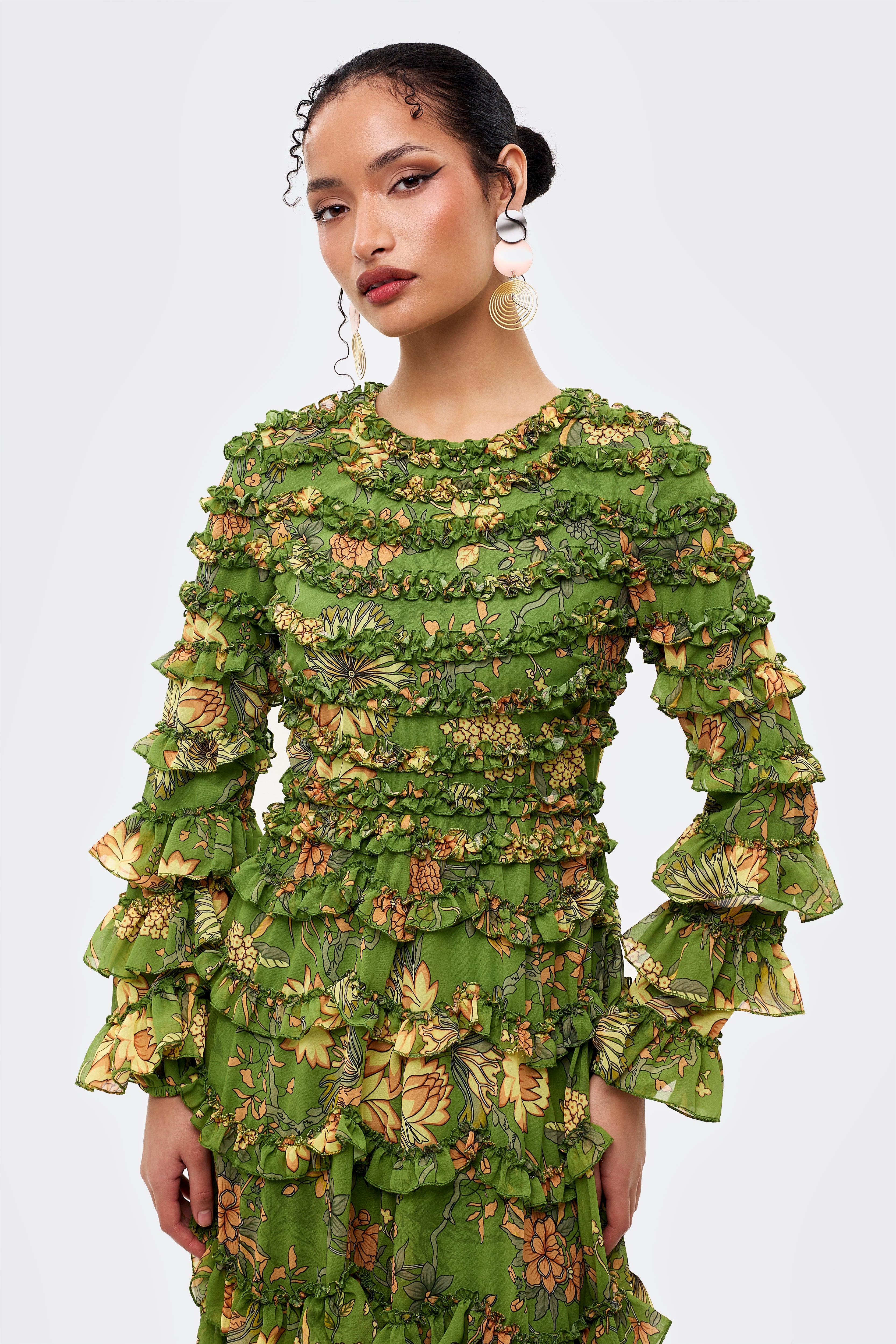 Ronan Modest Ruffle Maxi Dress | MTZ260221