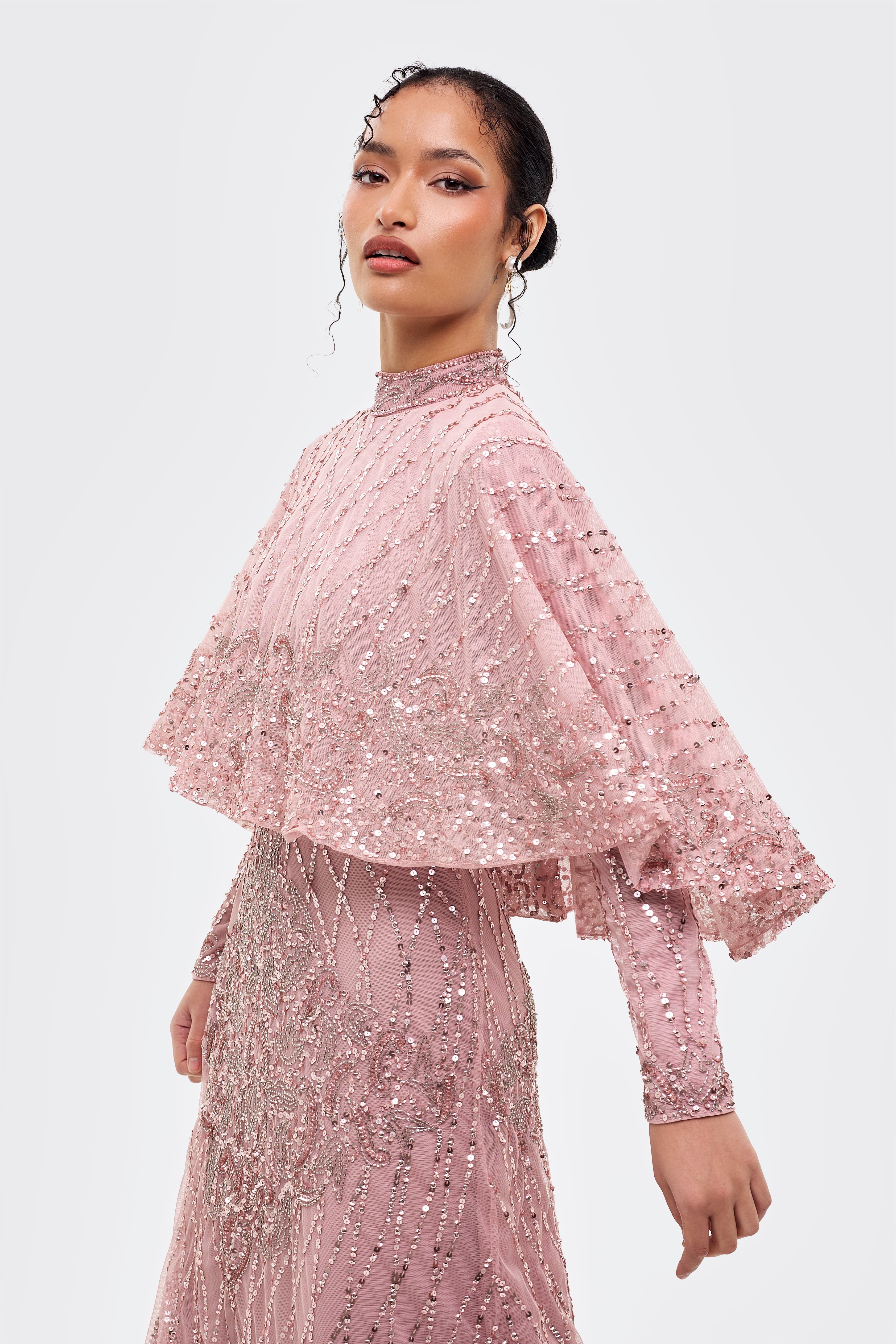 Melanie Modest Sequin Maxi Dress | MTZ260103