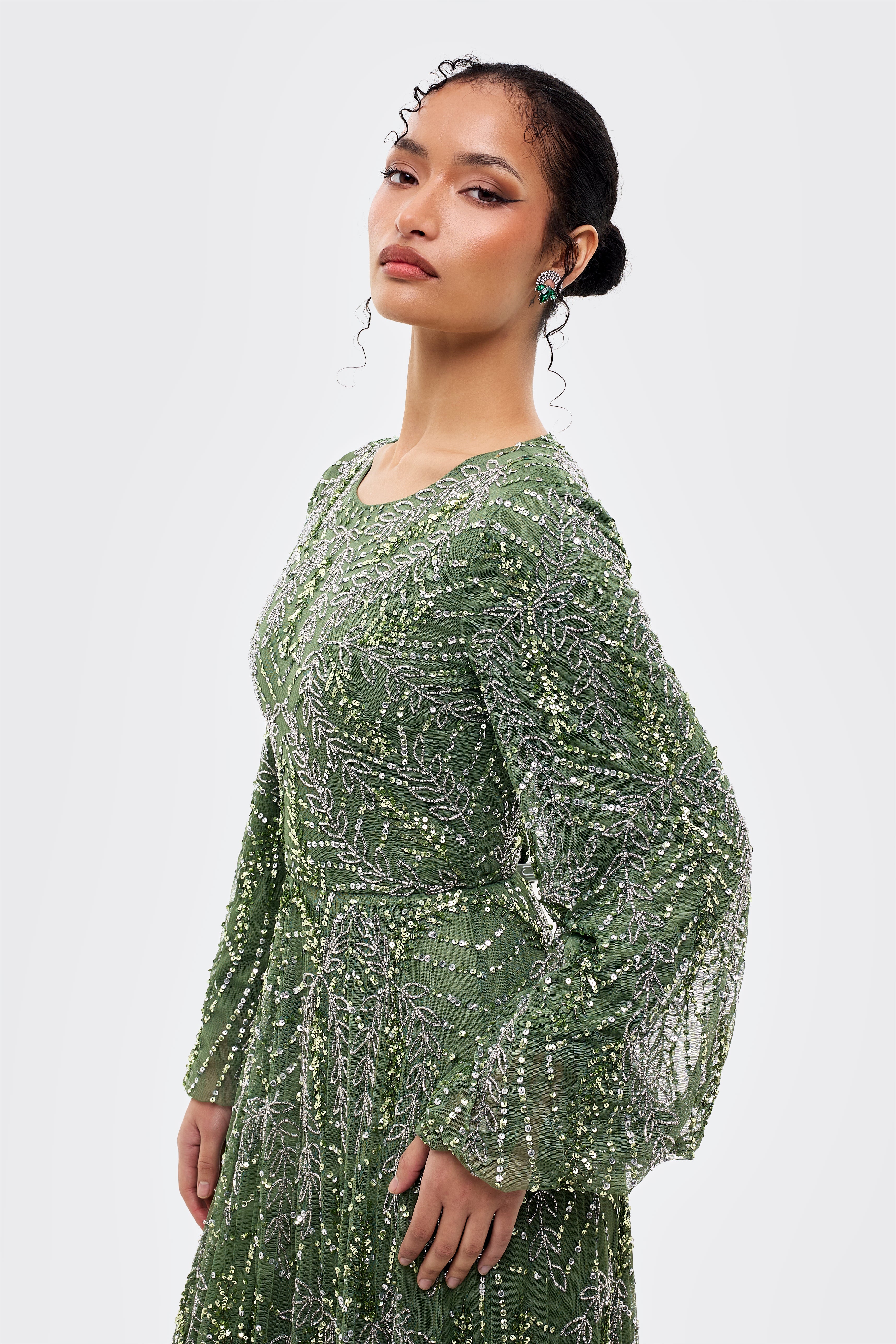 Aziza Modest Sequin Maxi Dress | MTZ260110