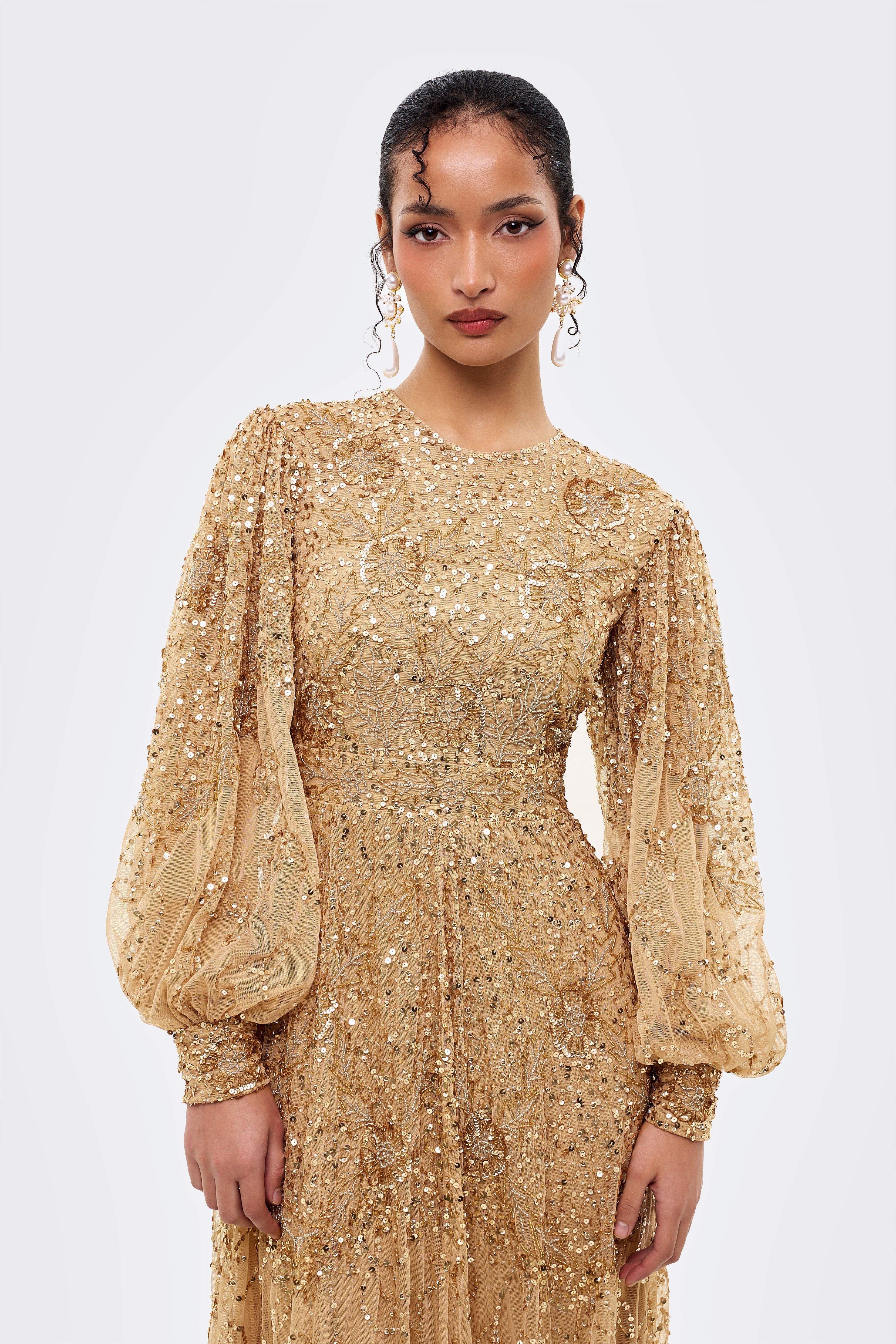 Delfina Modest Sequin Maxi Dress | MTZ260102