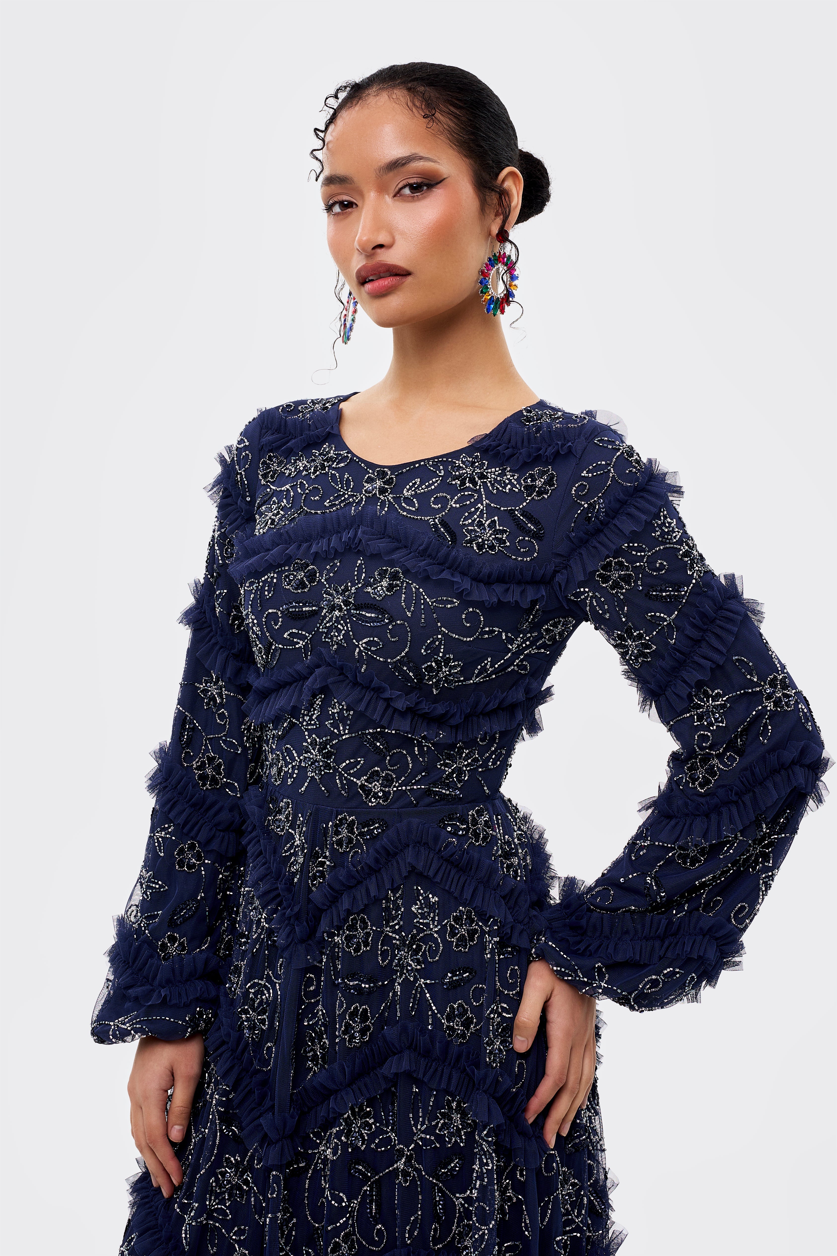 Lilah Modest Sequin Maxi Dress | MTZ260104