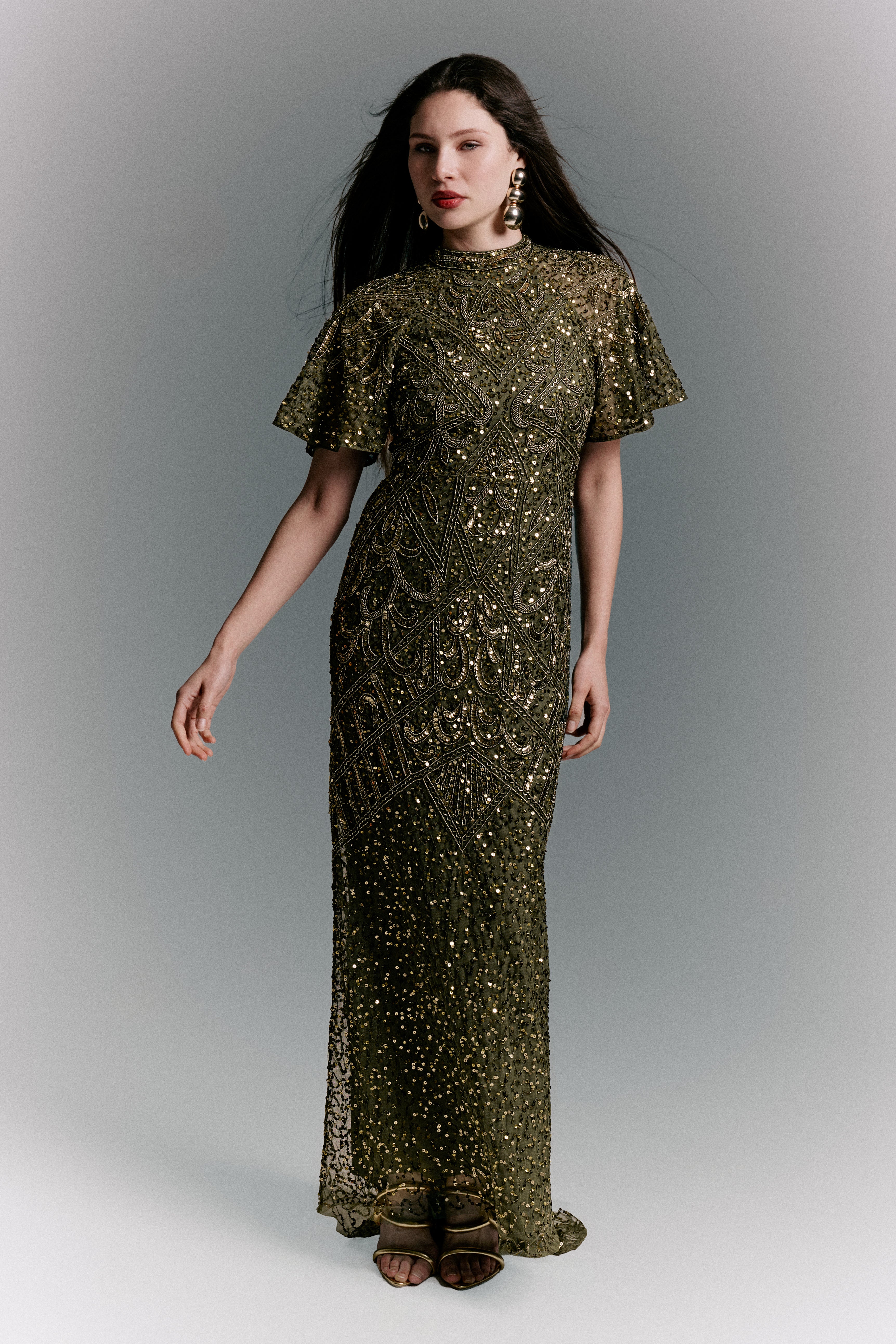 Stella Embellished Sequin Maxi Dress