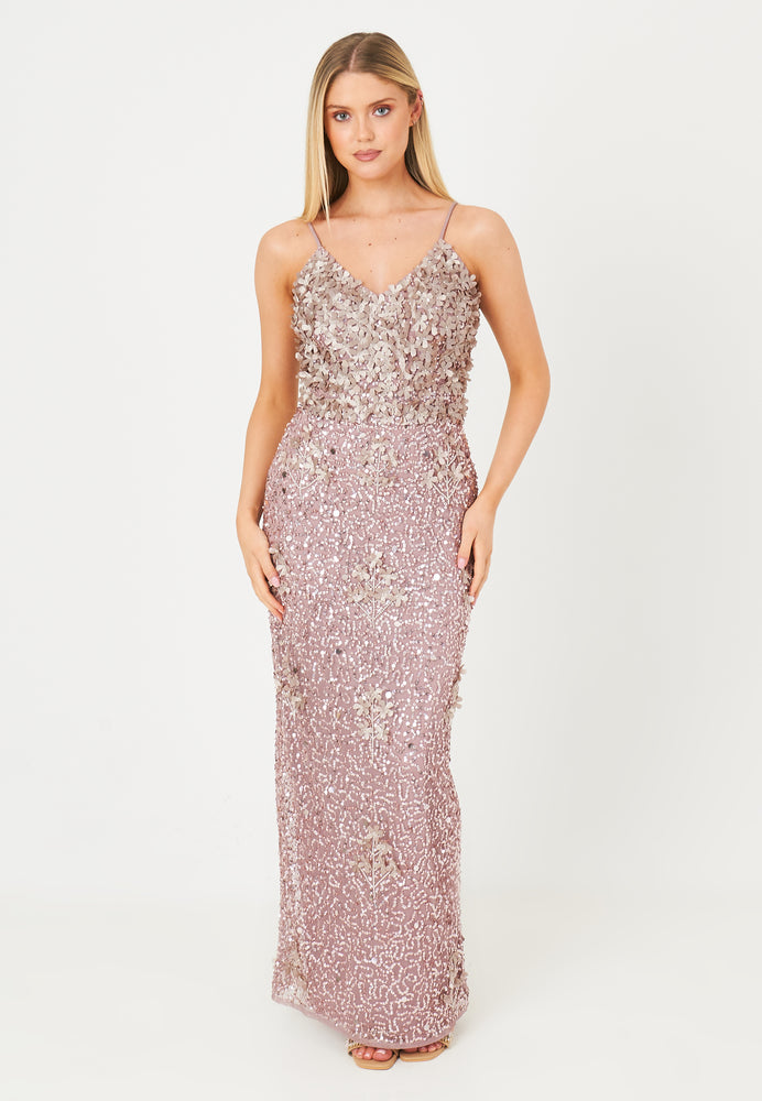 CLODIA EMBELLISHED SEQUINS MAXI DRESS | BQ240303