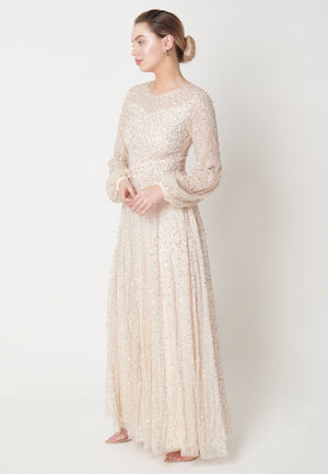 
                  
                    SARIYA MODEST EMBELLISHED SEQUIN MAXI DRESS | M506CRM
                  
                