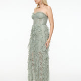 Janel Lace Frill Maxi Dress | BTZ25417