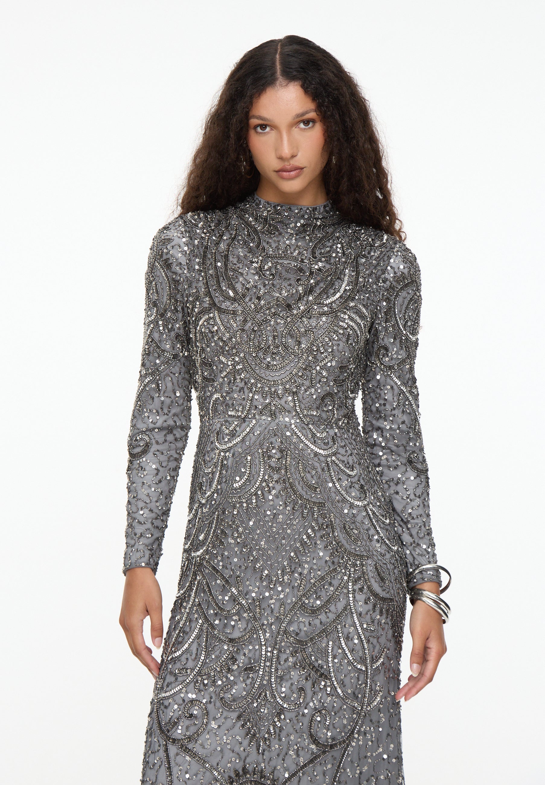 Jenna Embellished Sequin Maxi Dress | MTZ250813