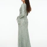 Huda Modest Embellished Sequin Maxi Dress | MTZ250810