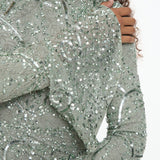 Huda Modest Embellished Sequin Maxi Dress | MTZ250810