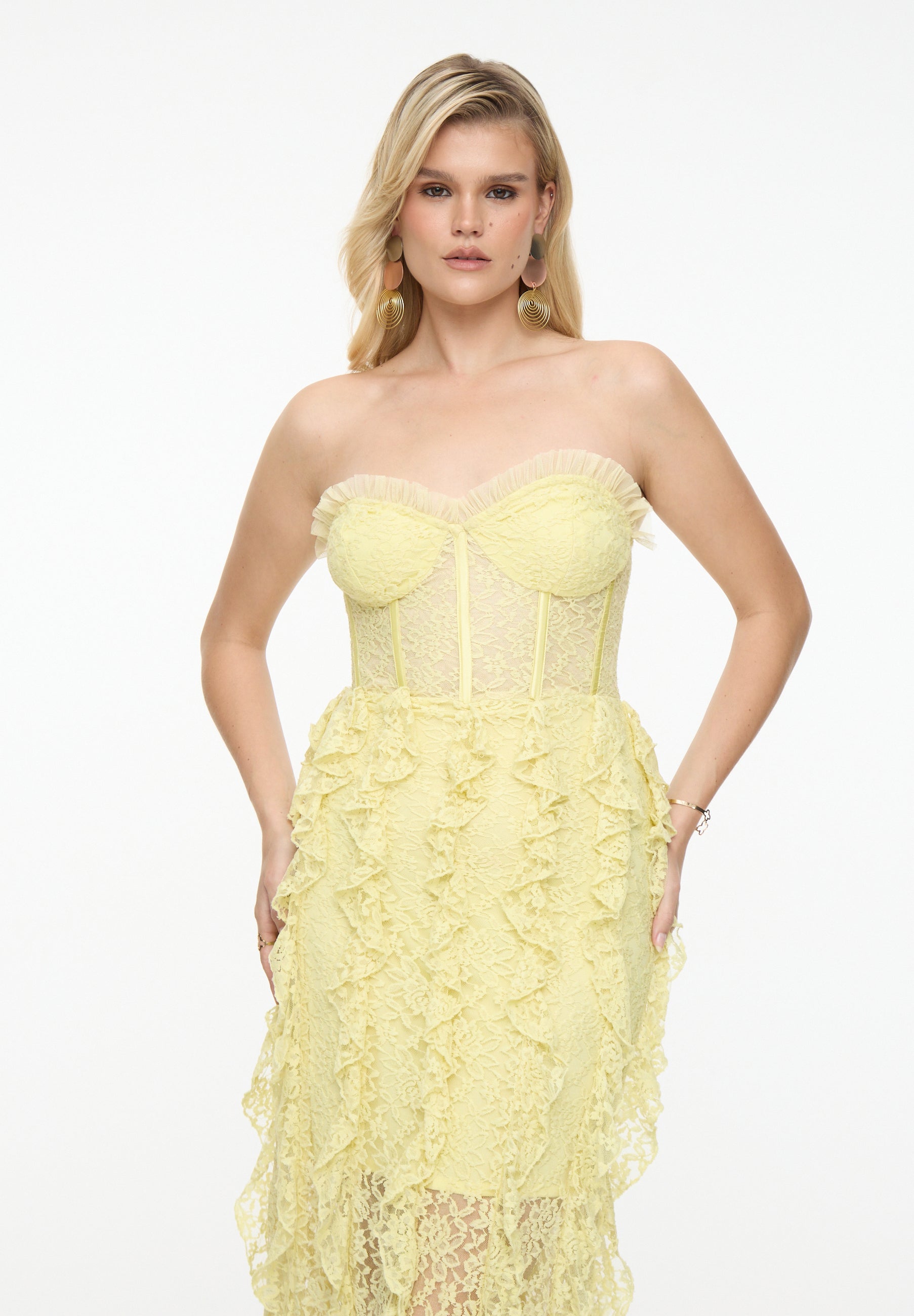 Chanel Lace Frill Maxi Dress | BTZ25418