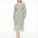 Merlyn Tulle Mesh Midi Dress | BTZ260102