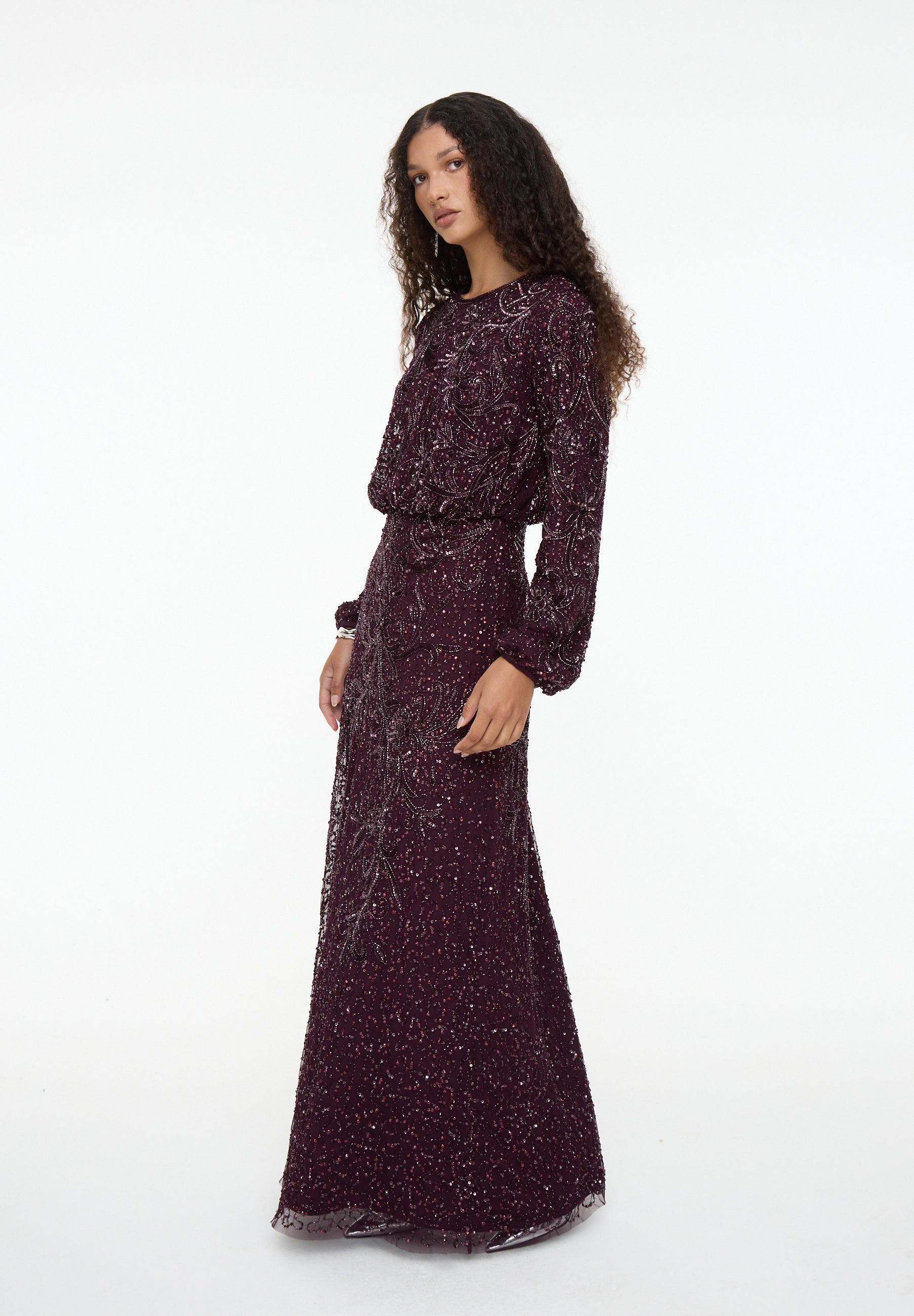 midnight botanica sequin maxi dress open lace back dress Midnight Botanica Sequin Maxi Dress VICI