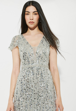 KEVA EMBELLISHED SEQUINS MAXI DRESS